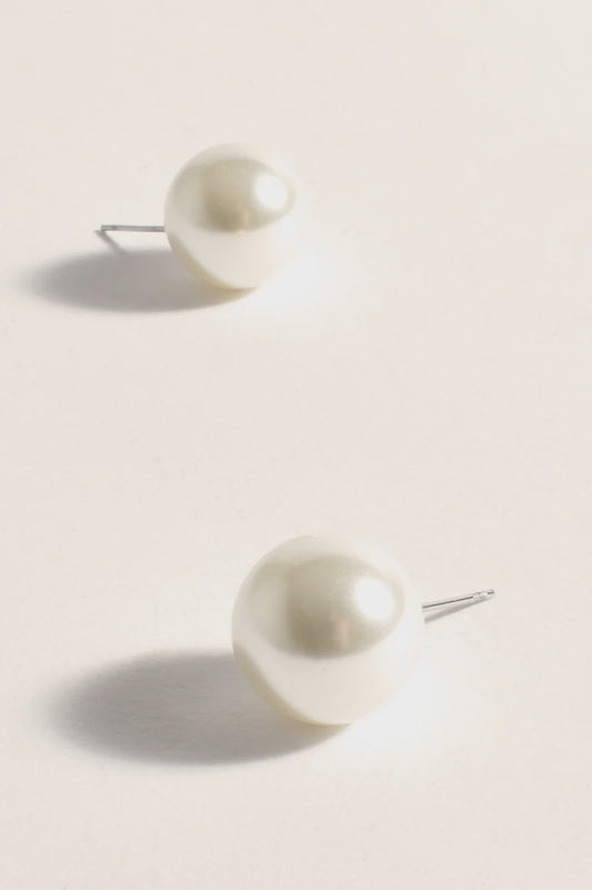 EARRINGS GLASS PEARL STUD