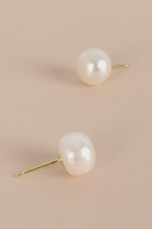 EARRING FRESHWATER PEARL 10MM STUD