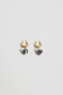 EARRINGS HOOPS PATTERNED PORCELAIN BEAD PEARL
