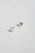 EARRINGS MINI TEXTURED CURVED METAL - SILVER