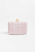 CLUTCH JANEY FAUX WEAVE PINK