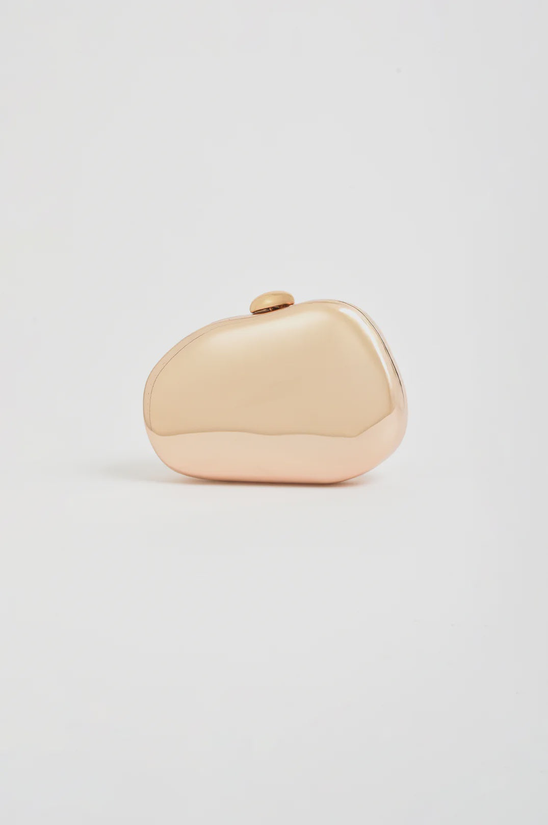 BAG ABSTRACT CURVED METAL CLUTCH - GOLD