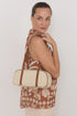 BAG BOWLER WEAVE AND TRIM TAN NATURAL
