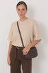 BAG CROSSBODY WIDE WEAVE CHOCOLATE