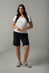 TEE VEE NECK CROSS EMBROIDERED