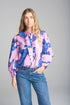 BLOUSE RUFFLE FRONT - STALLION PRINT