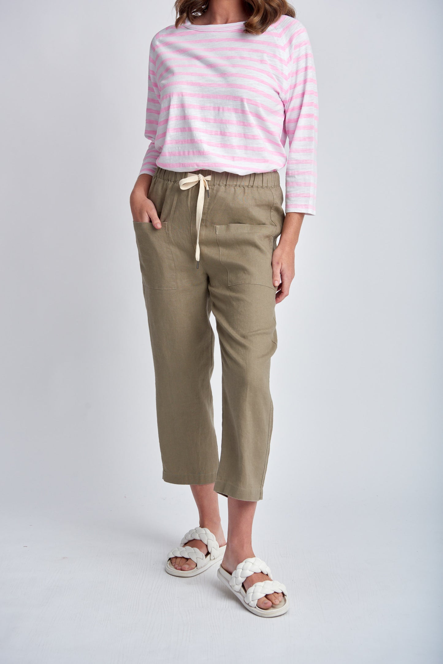 PANT LINEN CASUAL CROPPED