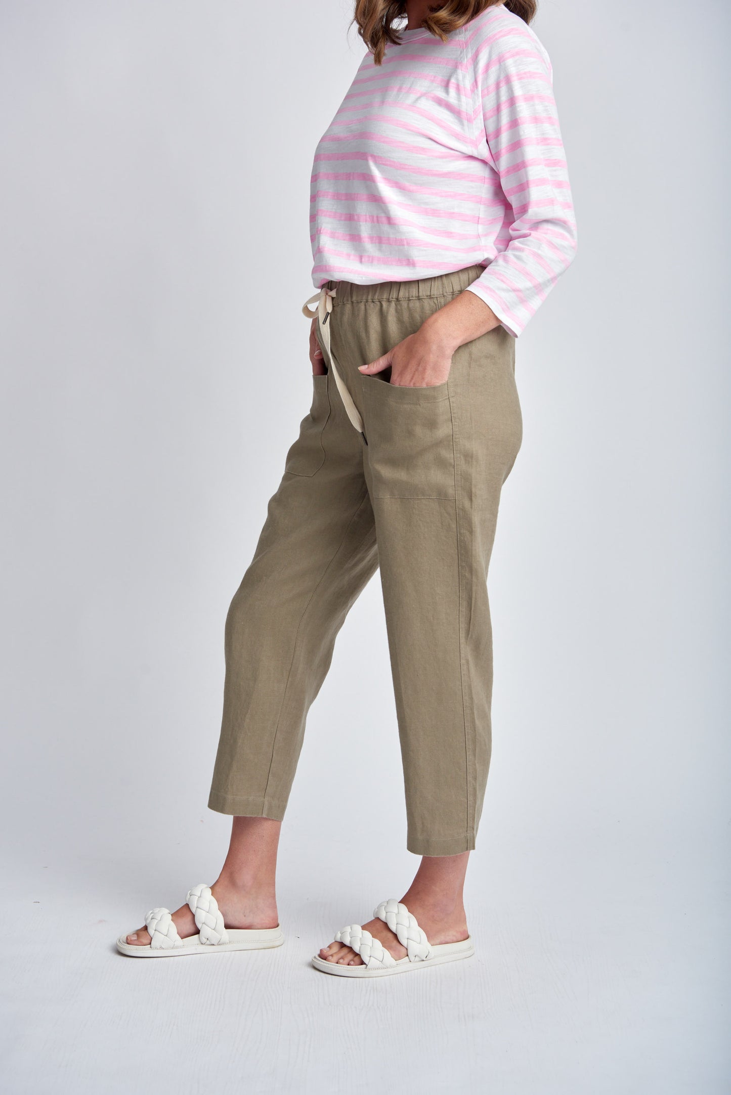 PANT LINEN CASUAL CROPPED