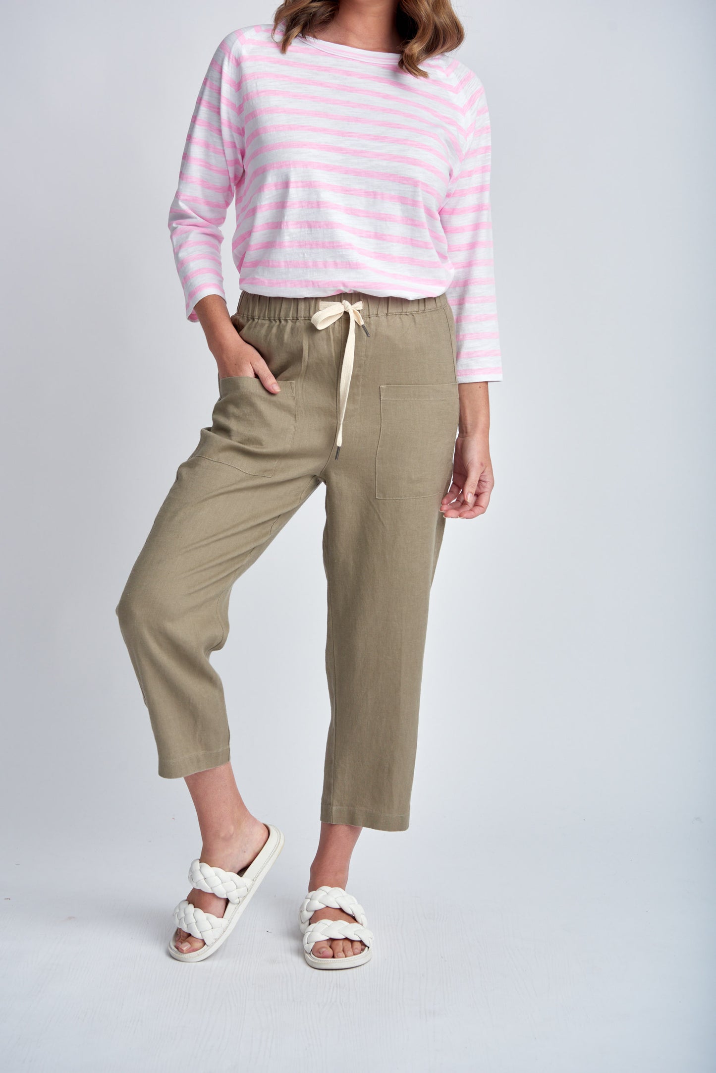 PANT LINEN CASUAL CROPPED