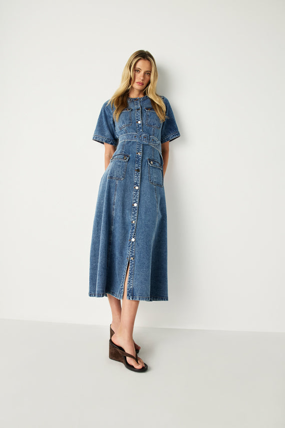 DRESS AVELINE DENIM - LIGHT INDIGO