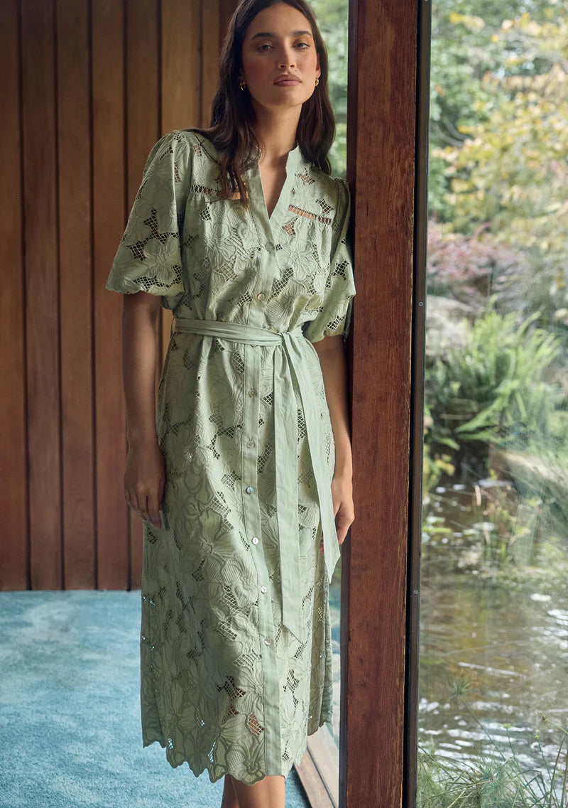 DRESS WHISPER EMBROIDERY SHIRT DRESS