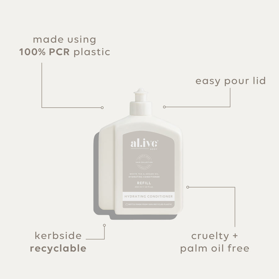 REFILL 650ML CONDITIONER - WHITE TEA & ARGAN OIL