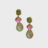 EARRINGS BEADED PINK & GREEN