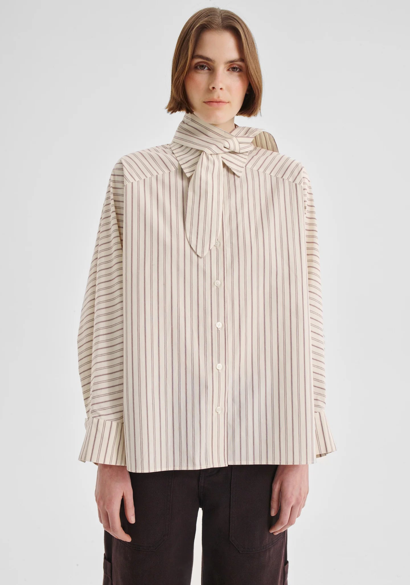 SHIRT MCKENNA STRIPED -ECRU