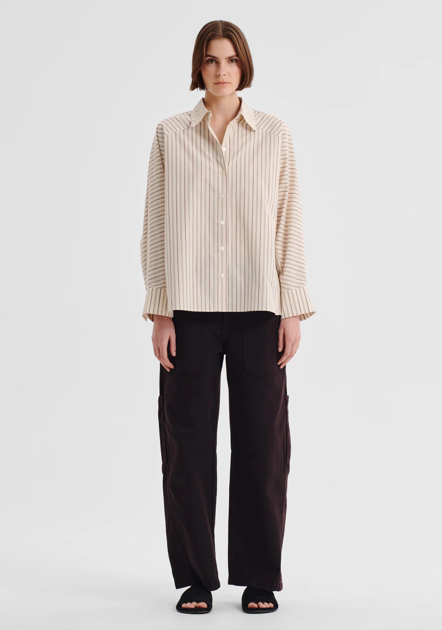 SHIRT MCKENNA STRIPED -ECRU