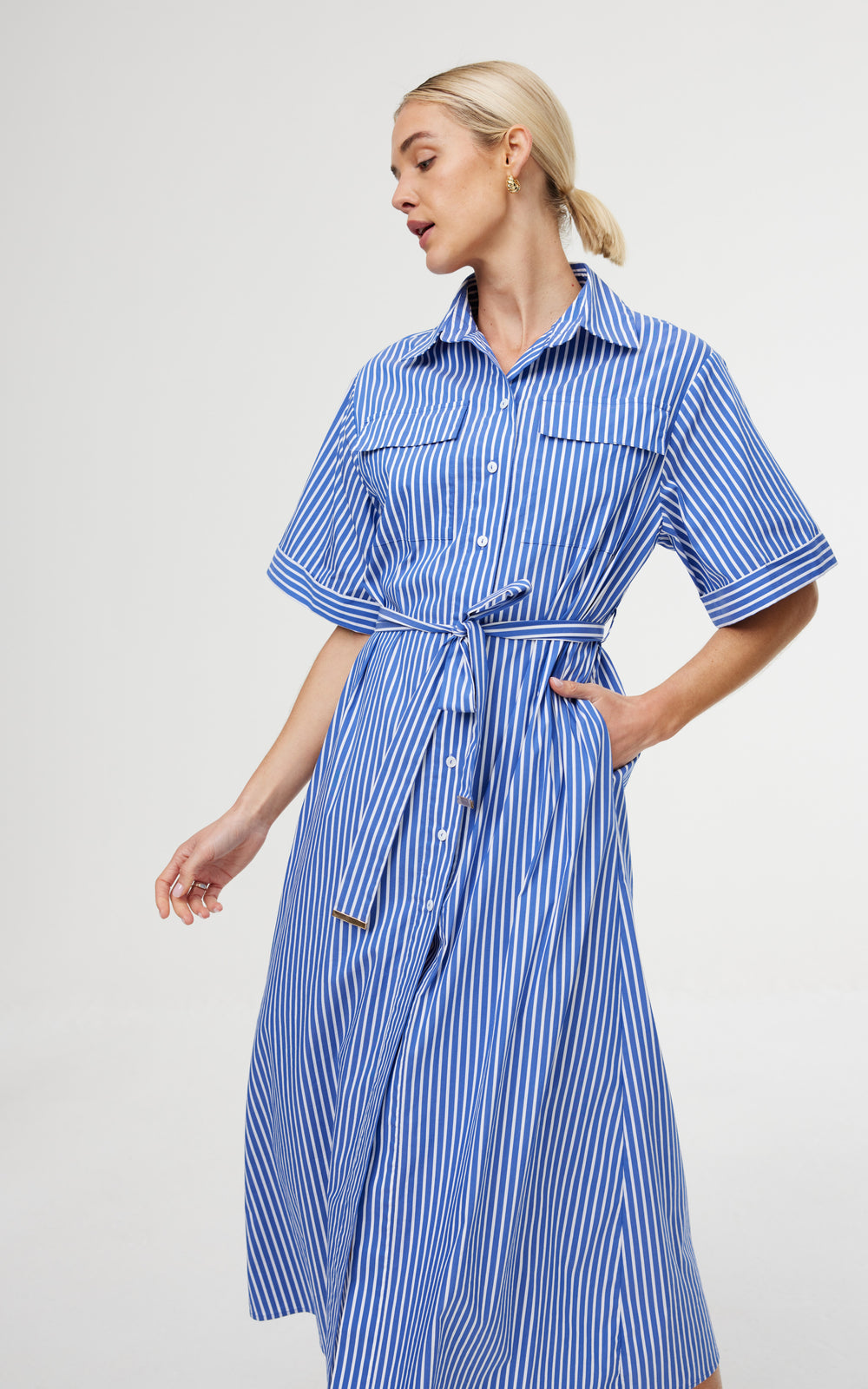 DRESS EMELIA - RIVIERA STRIPE - LAST ONE SIZE XL!