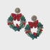 EARRING CHRISTMAS BEADED - WREATH