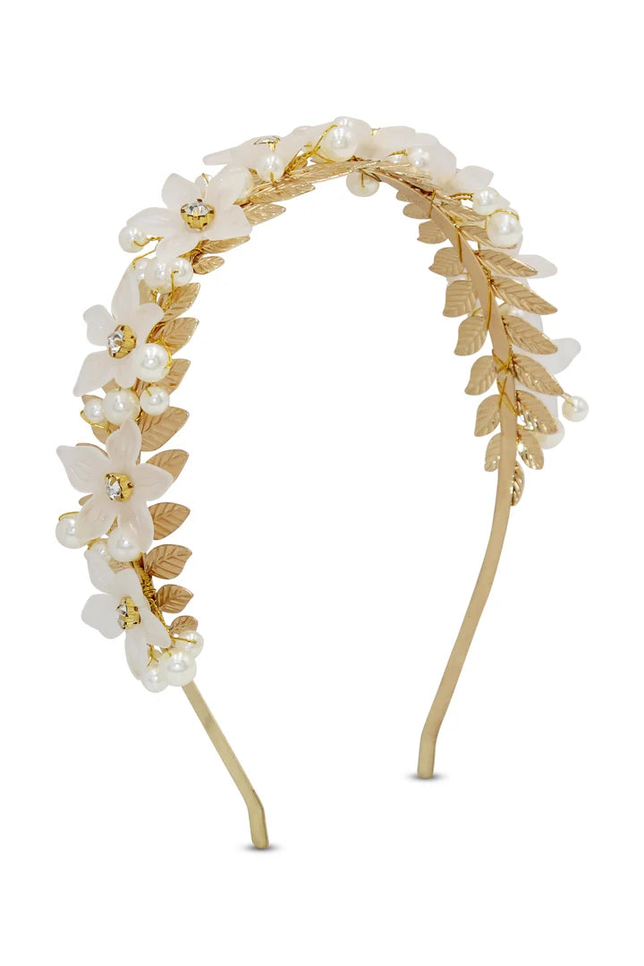HEADBAND FLEUR - PEARL GOLD