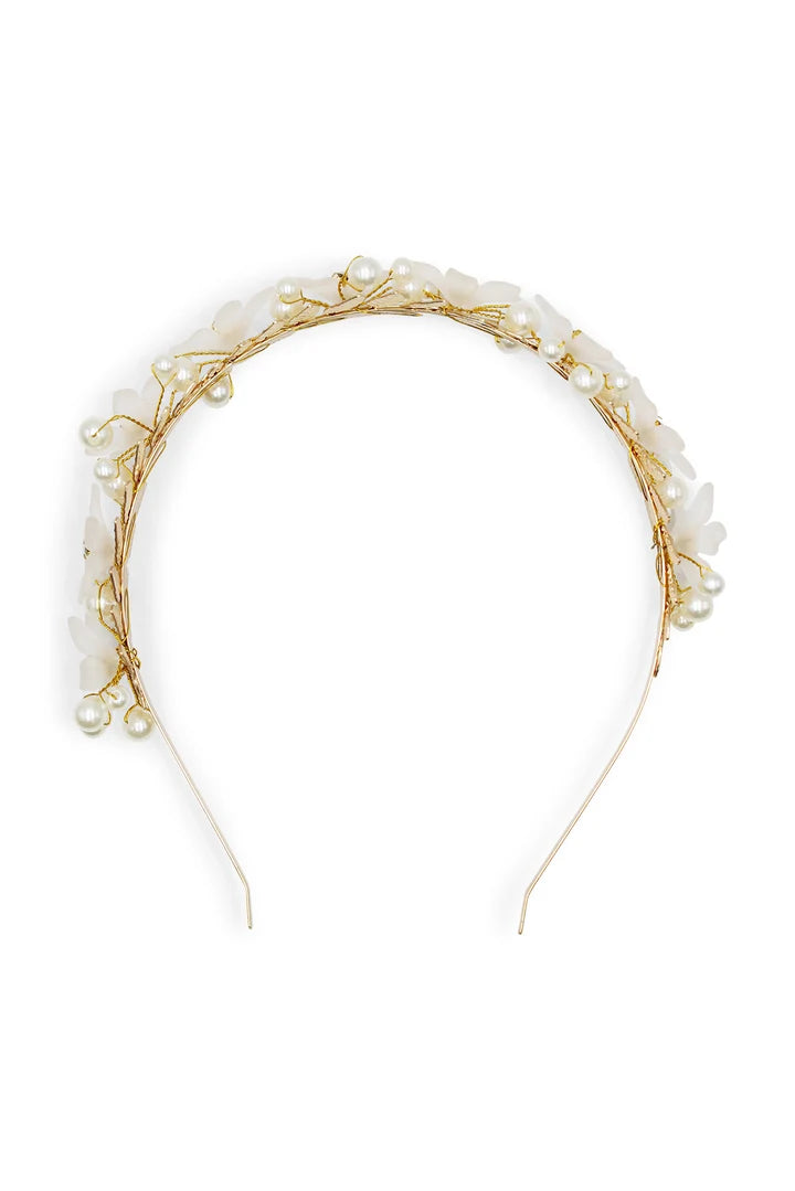 HEADBAND FLEUR - PEARL GOLD
