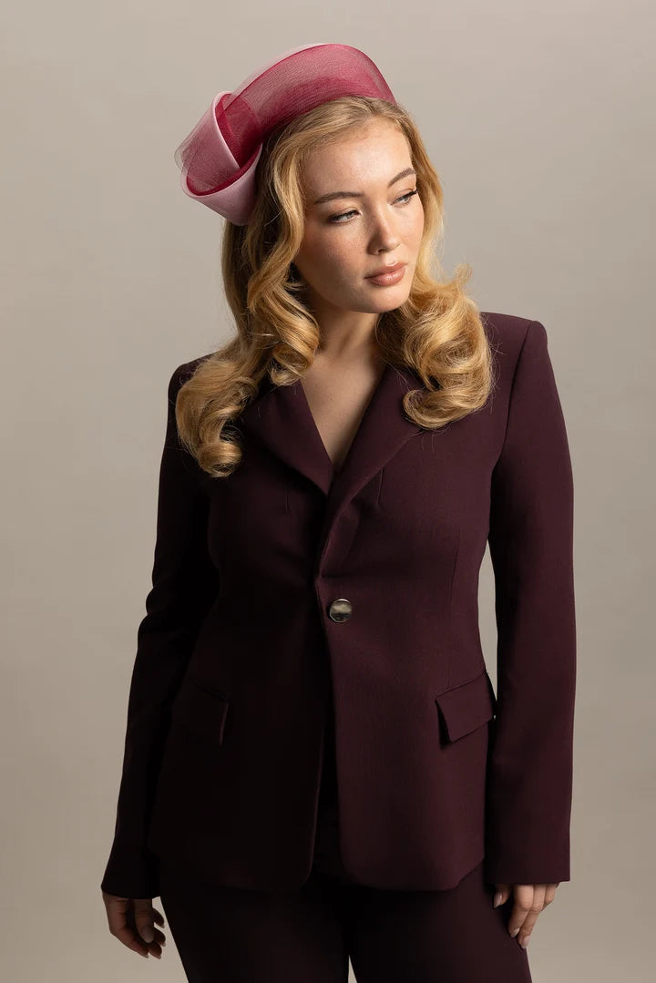 FASCINATOR BRITNEY - BURGUNDY PINK