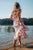 DRESS GLISTEN LINEN CAP SLEEVE - FLORAL STITCHES
