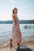 DRESS GLISTEN LINEN CAP SLEEVE - FLORAL STITCHES