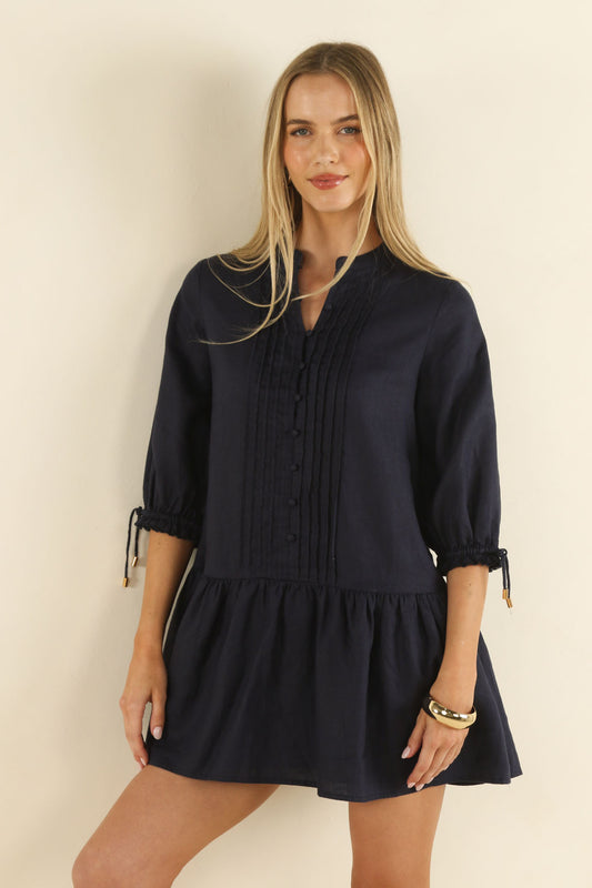 DRESS HAZEL SMOCK - NAVY