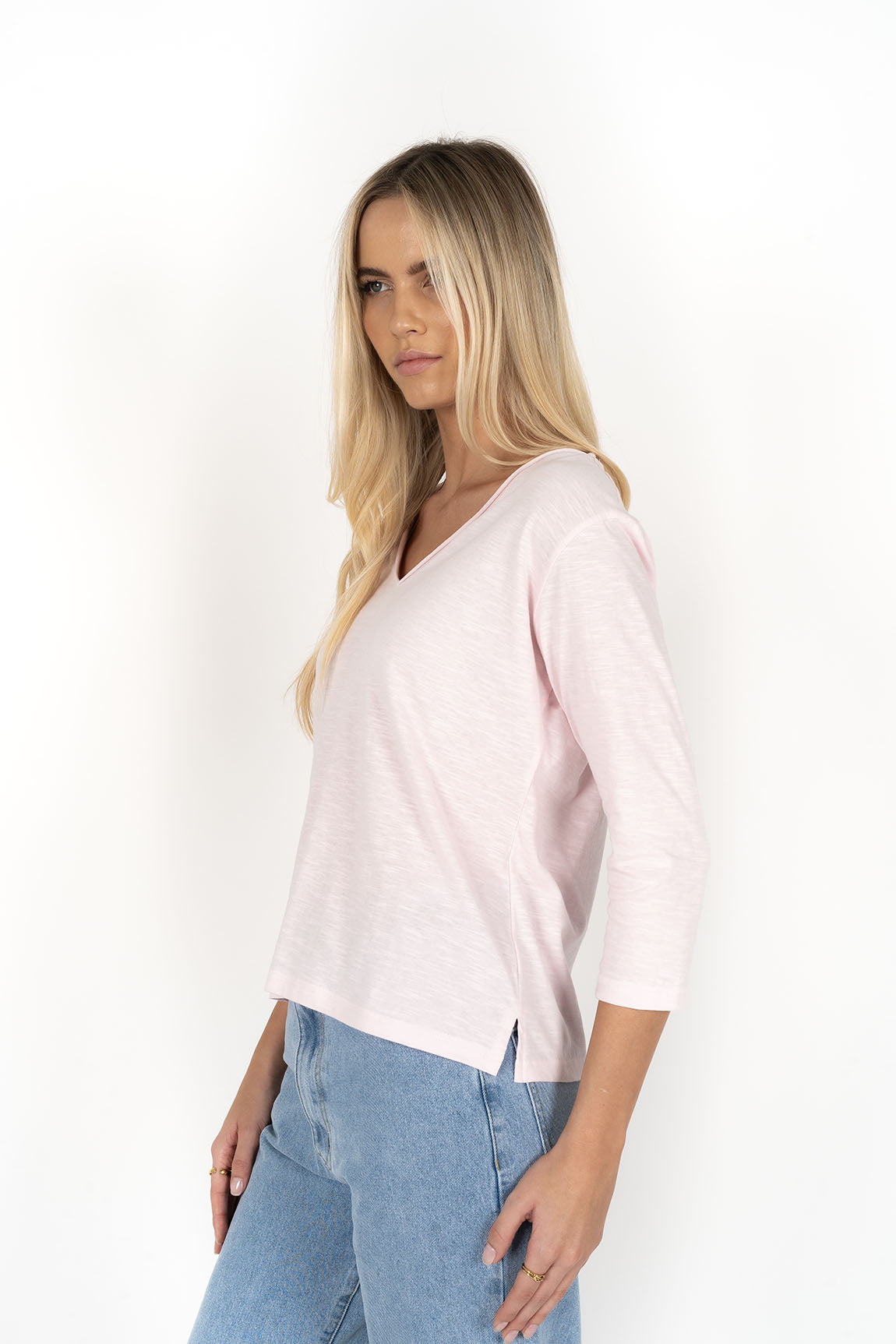 TOP STELLA V NECK - SOFT PINK