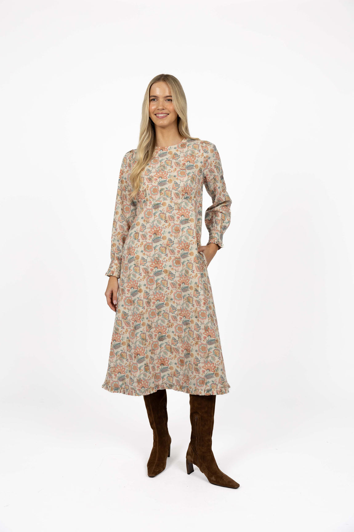 DRESS FLORENCE MIDI - BLUE PRINT