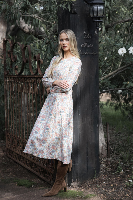 DRESS FLORENCE MIDI - BLUE PRINT