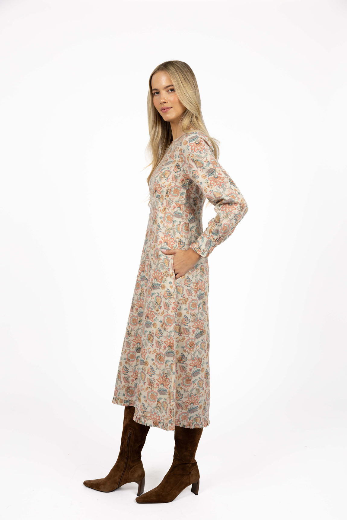 DRESS FLORENCE MIDI - BLUE PRINT