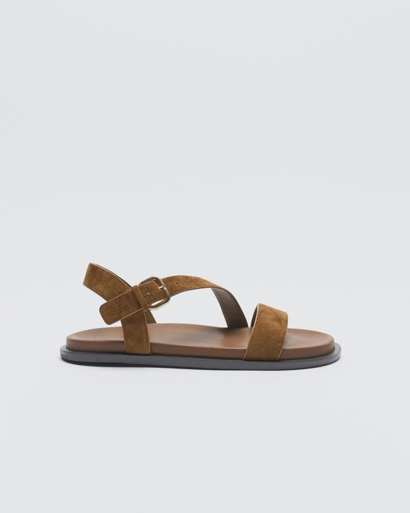 SANDAL HENNY LEATHER - TOFFEE