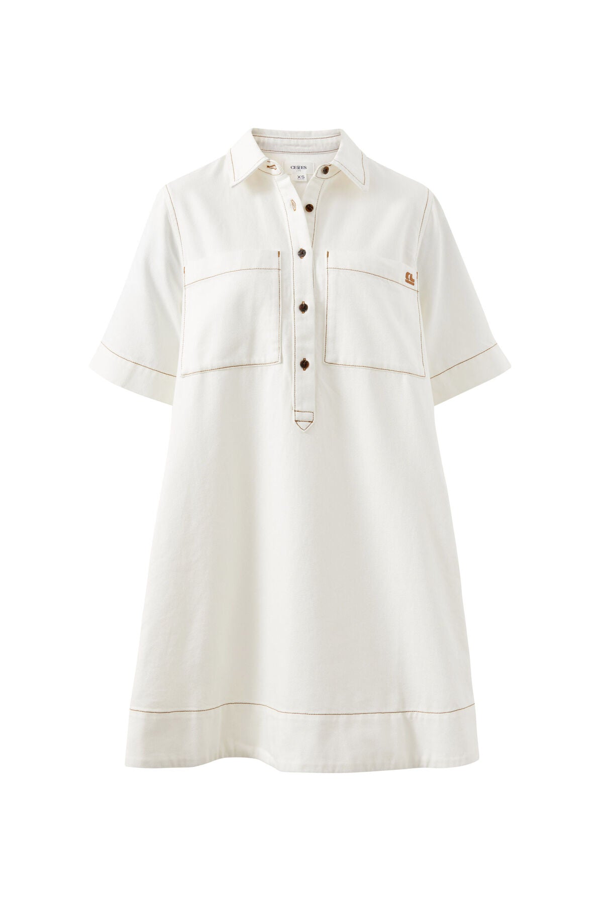 DRESS MILLY SHORT SLEEVE - ECRU