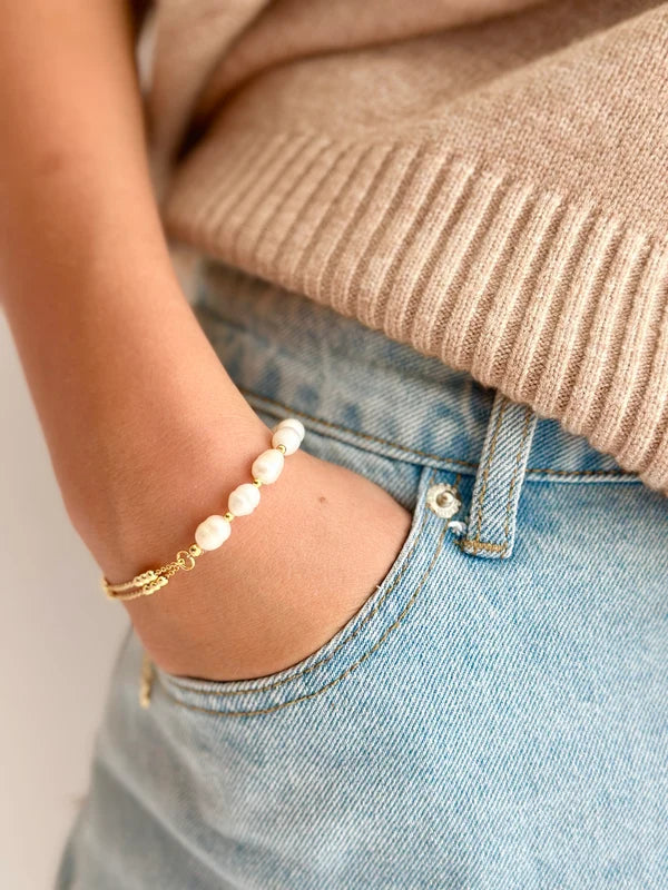 BRACELET FRESHWATER PEARL - BEIGE