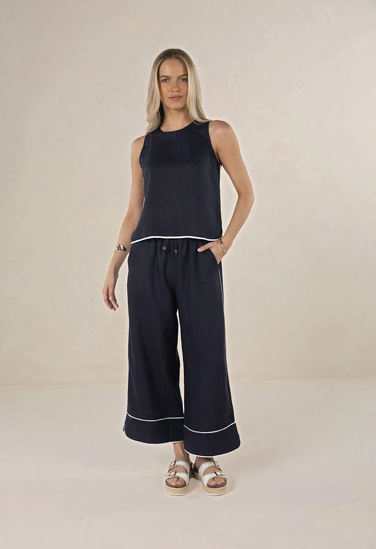 PANT LUGANO - NAVY/WHITE