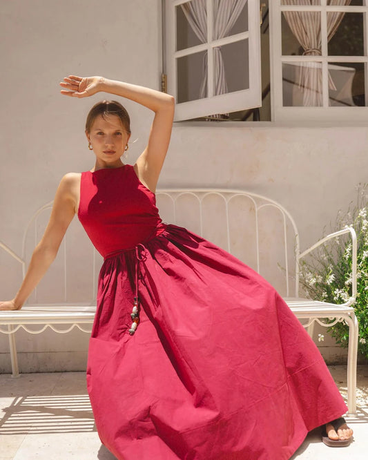 DRESS CORSICA - CRIMSON