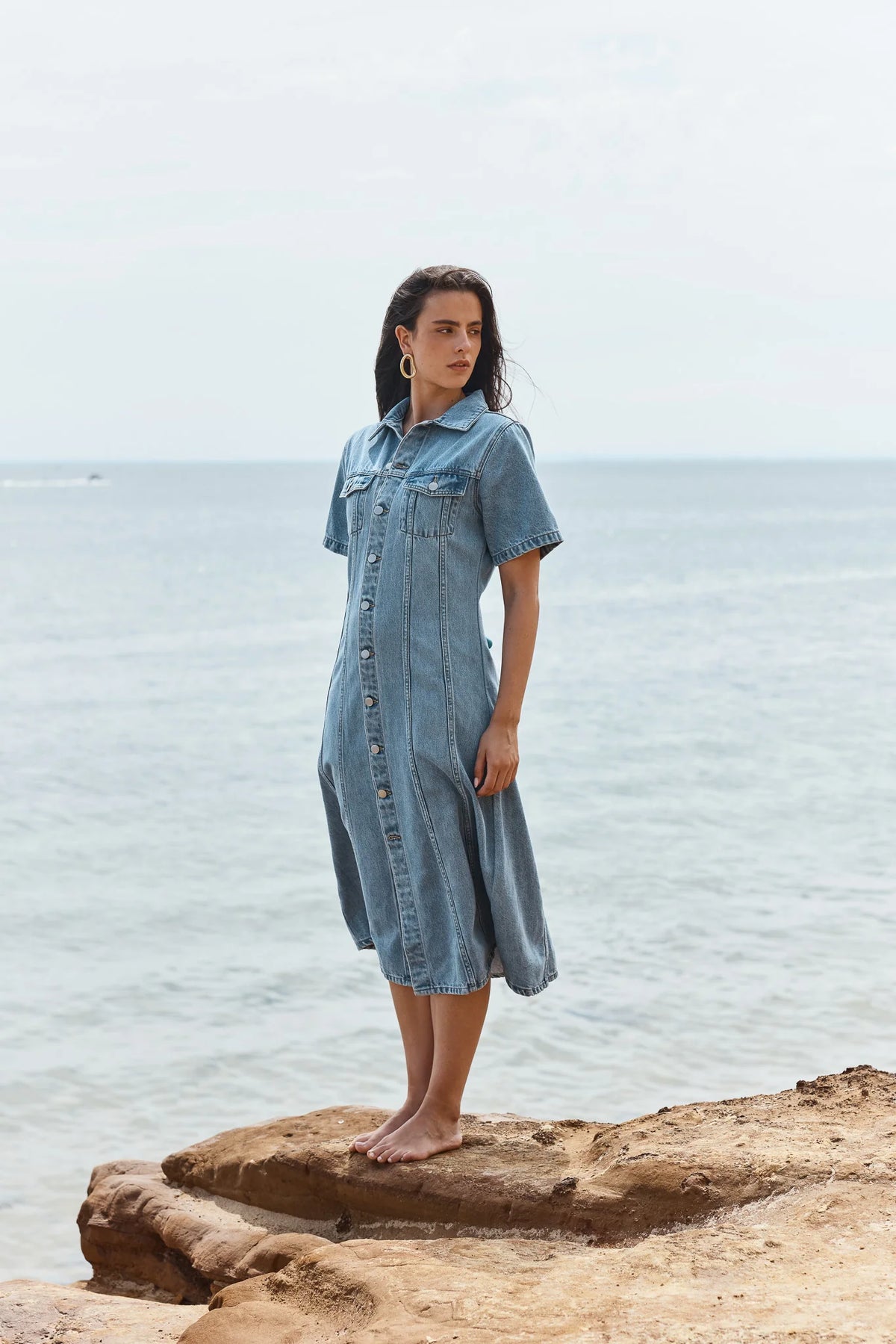DRESS KARA DENIM MIDI