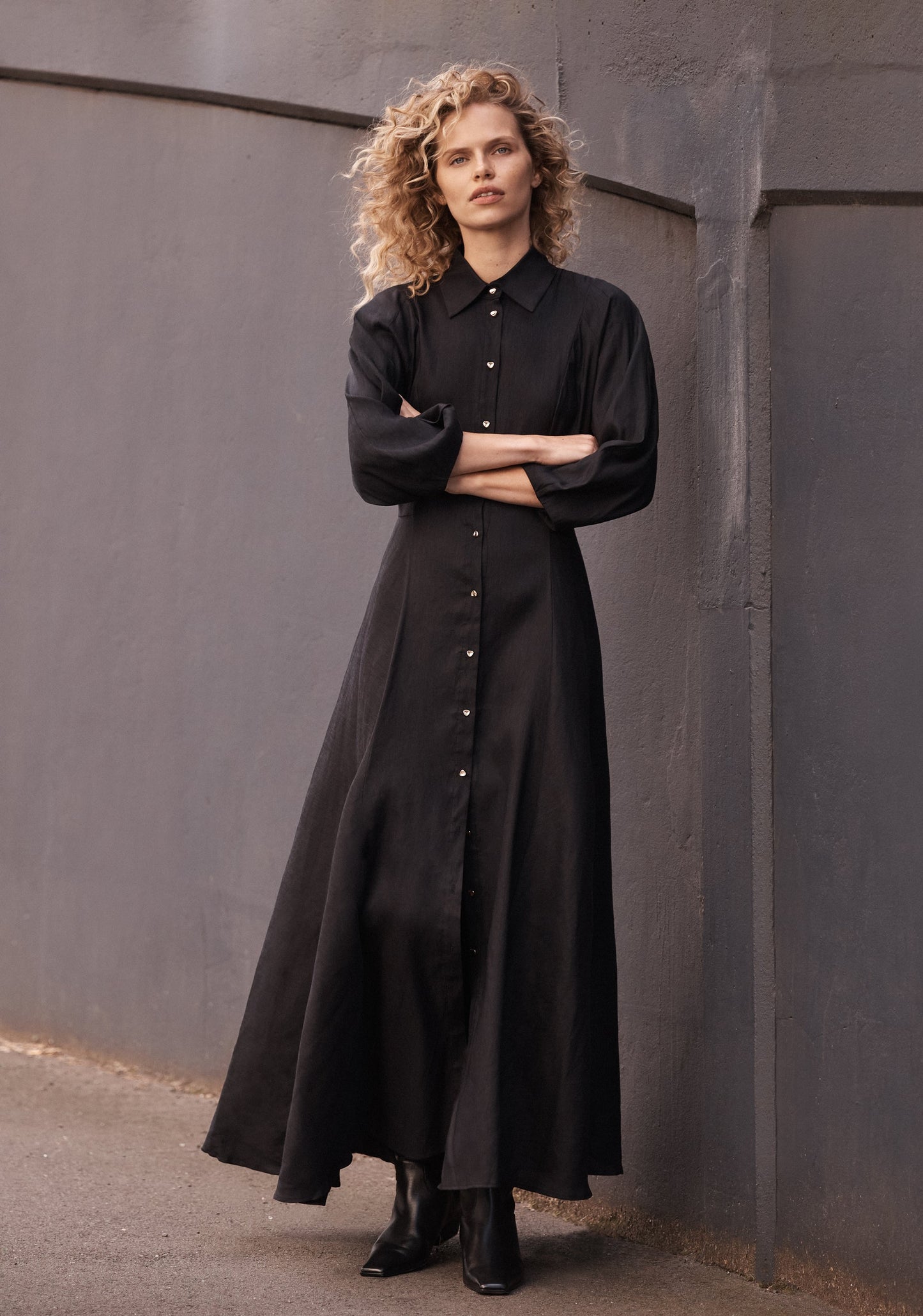 DRESS MADELYN SHIRT - NAVY