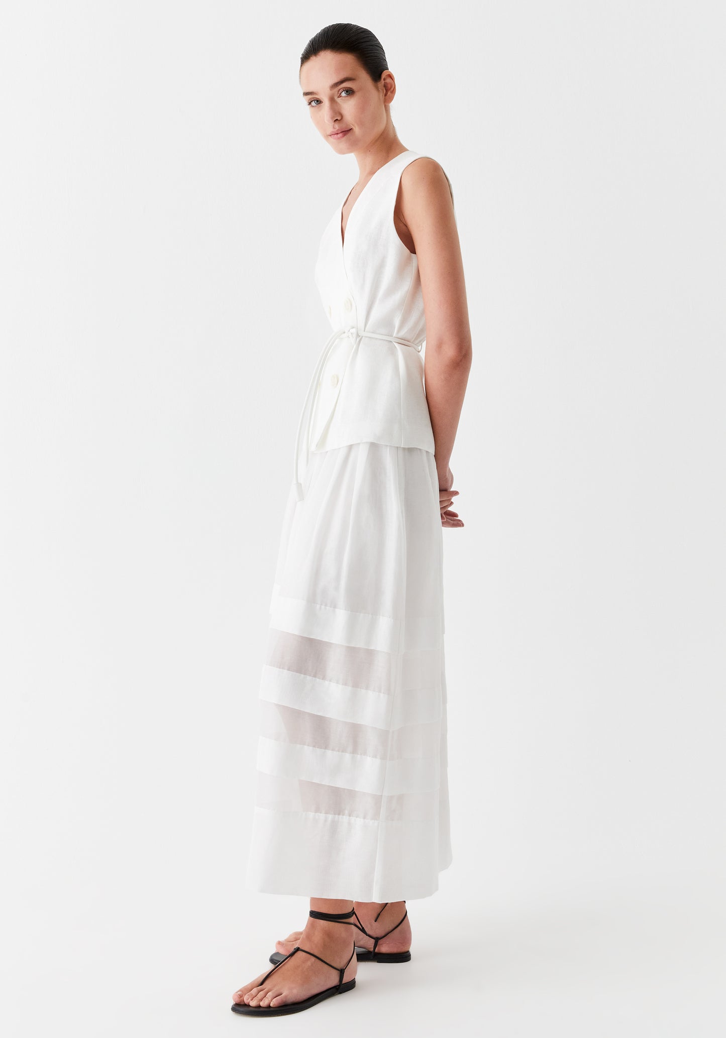 VEST BELLE LINEN -  IVORY