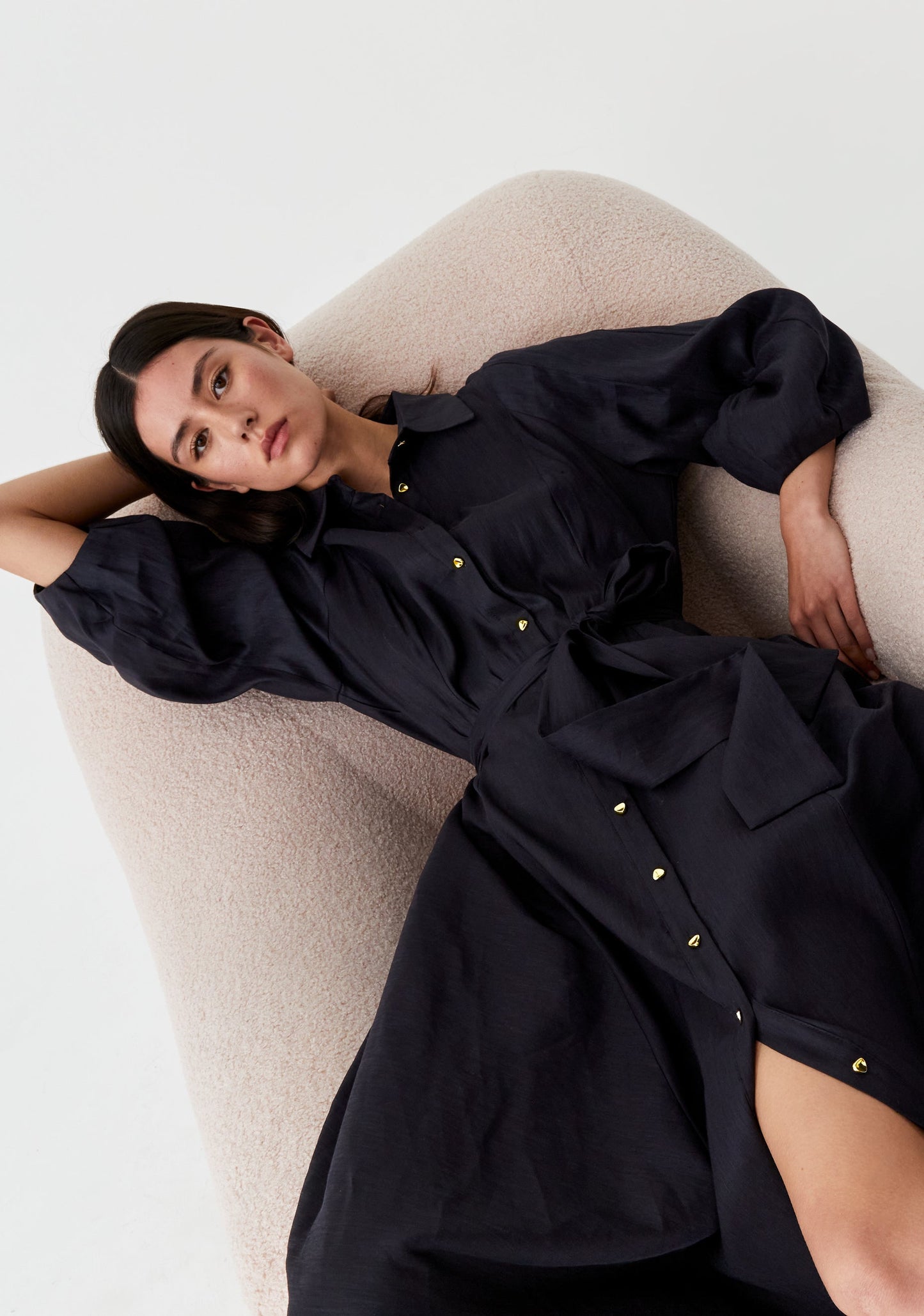 DRESS MADELYN SHIRT - NAVY