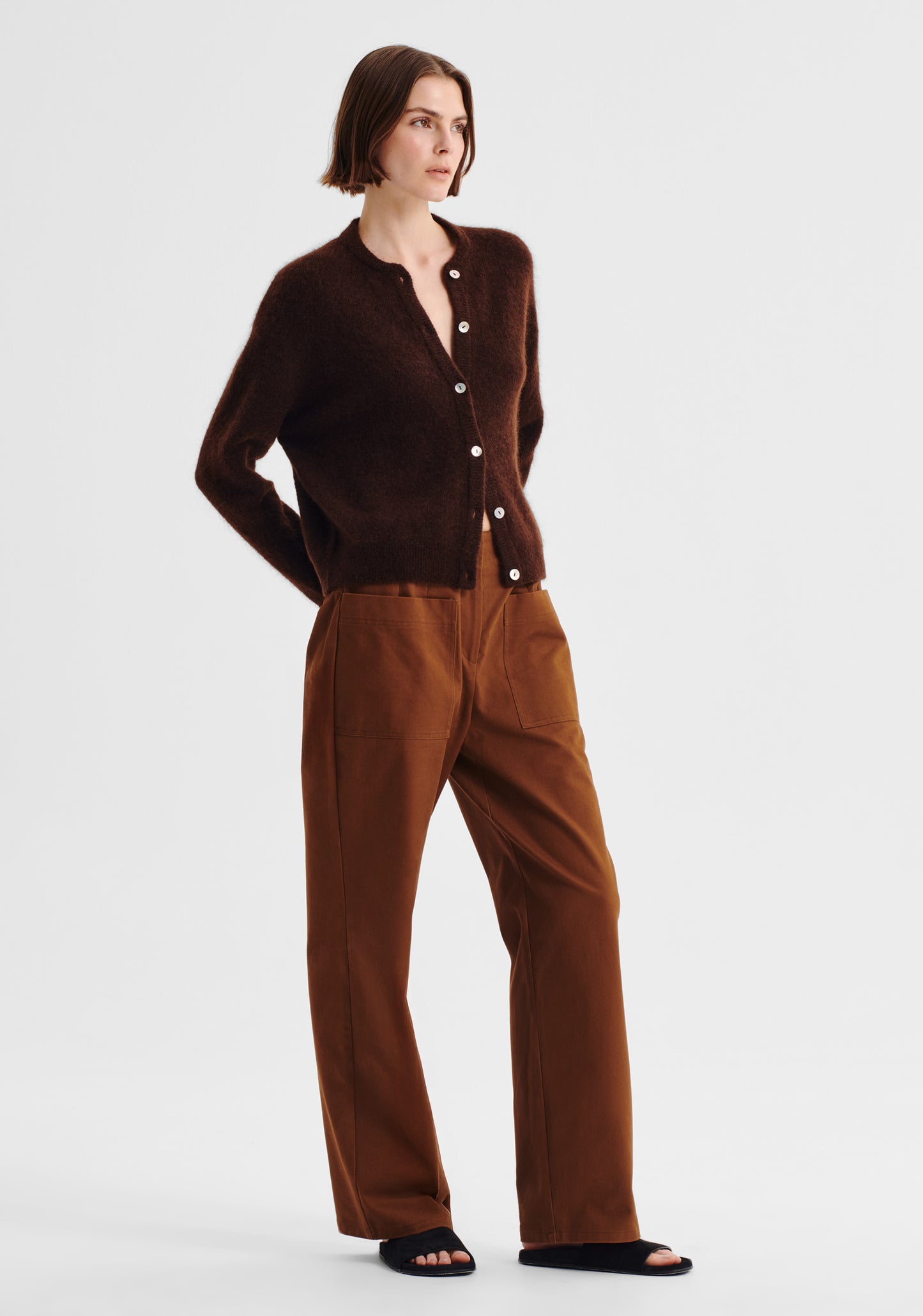 CARDIGAN ALBI KNIT - CHOCOLATE