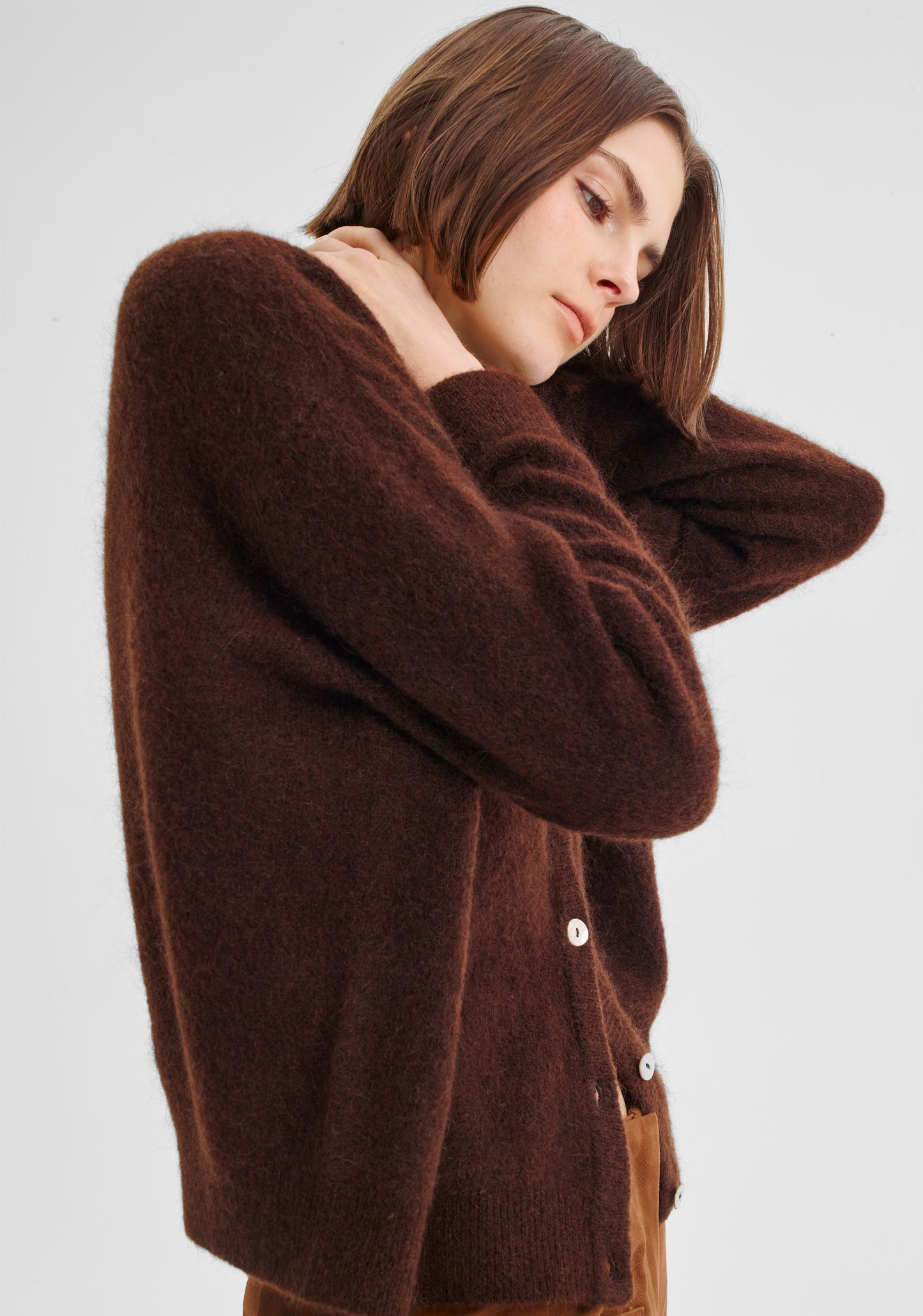 CARDIGAN ALBI KNIT - CHOCOLATE