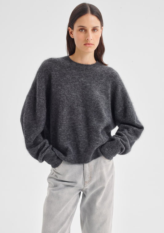 KNIT PULLOVER ALBI - SMOKE
