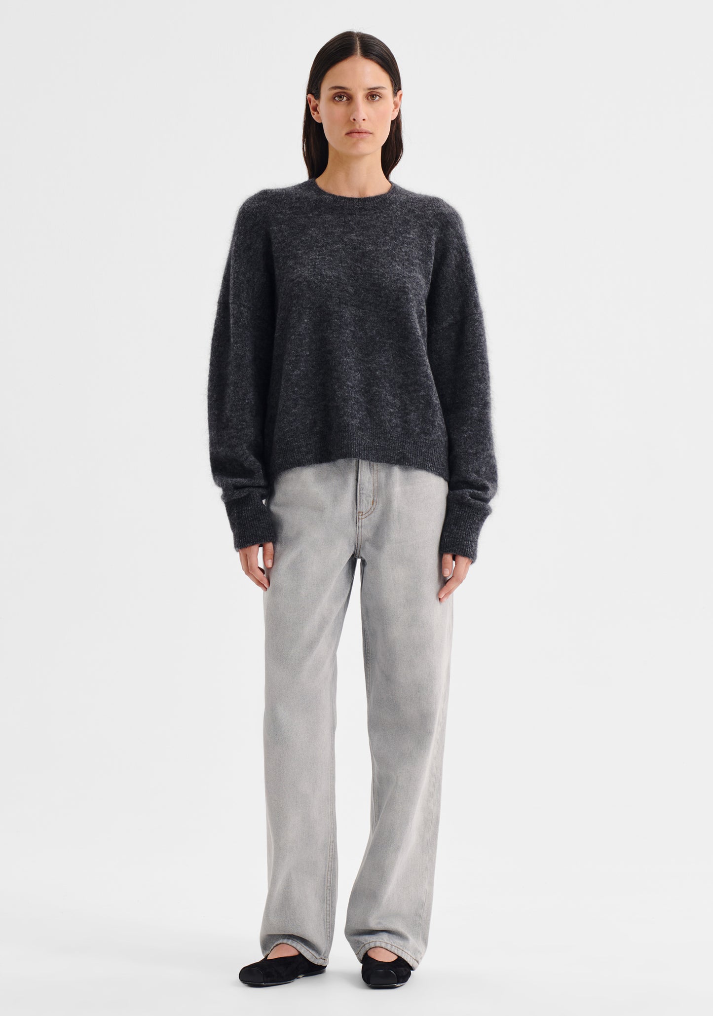 KNIT PULLOVER ALBI - SMOKE