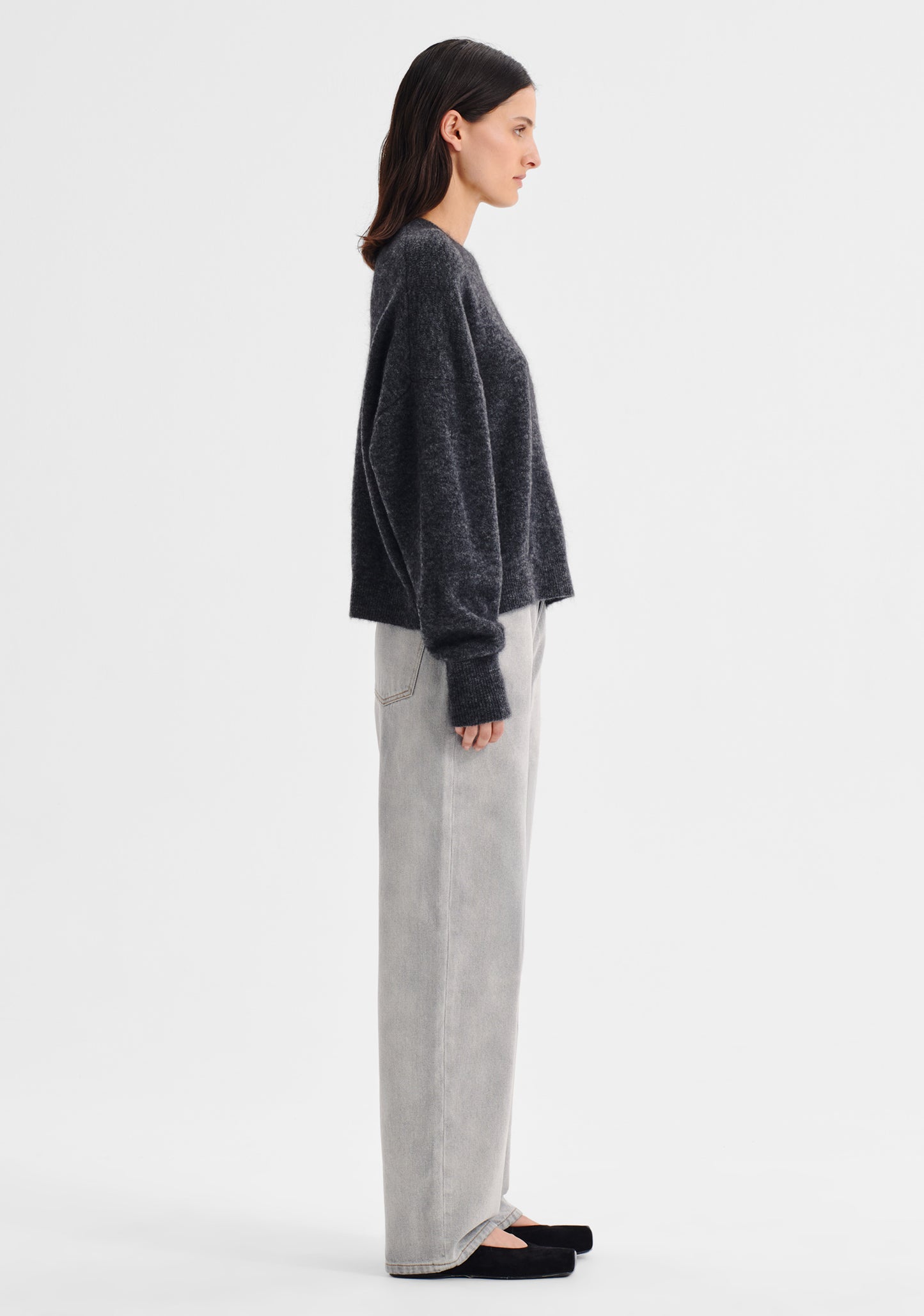 KNIT PULLOVER ALBI - SMOKE
