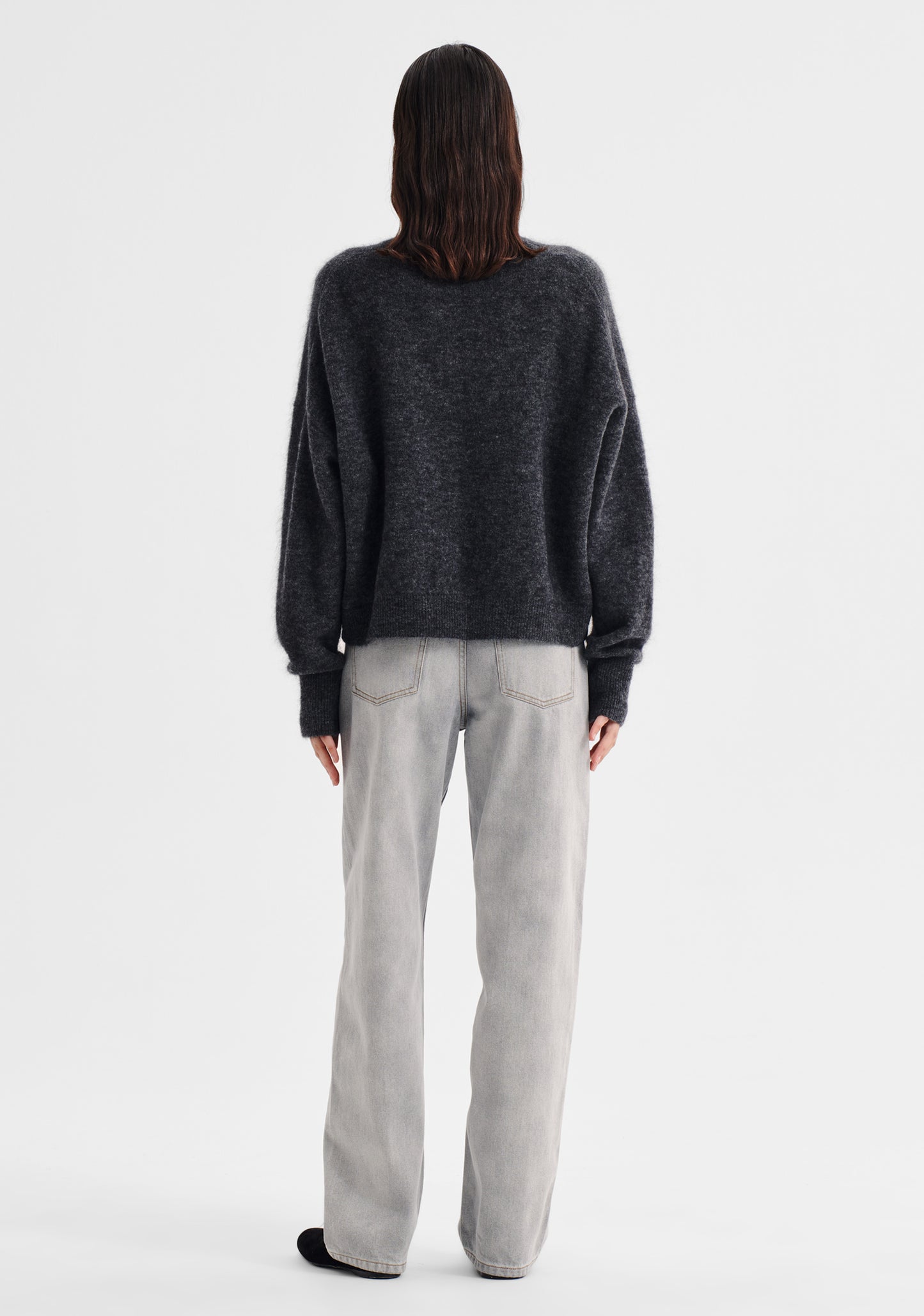 KNIT PULLOVER ALBI - SMOKE