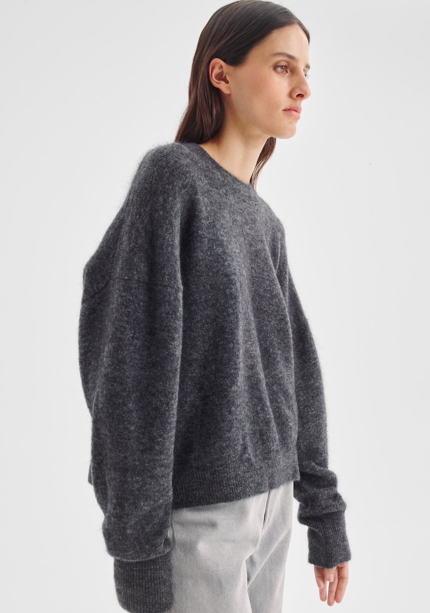 KNIT PULLOVER ALBI - SMOKE