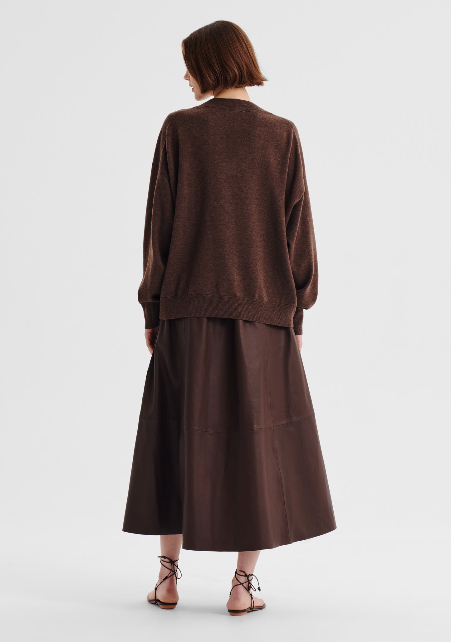 PULLOVER PAYTON V-NECK MERINO KNIT - NUTMEG