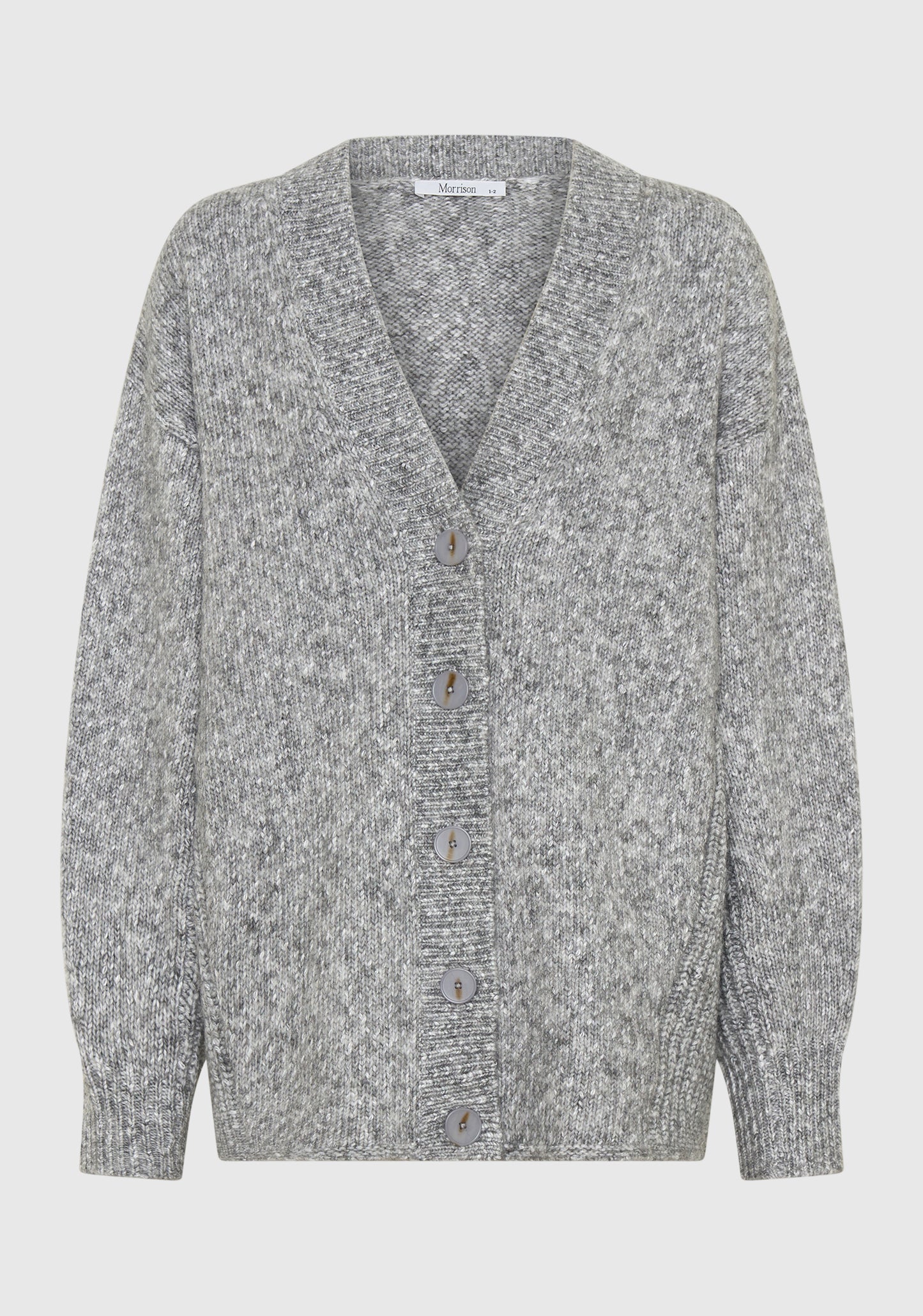 KNIT ZOE CARDIGAN - GREY MARLE