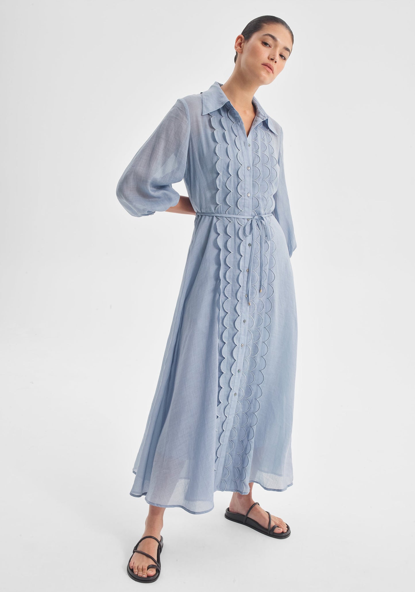 DRESS CONSTANCE SHIRT DRESS - SKY